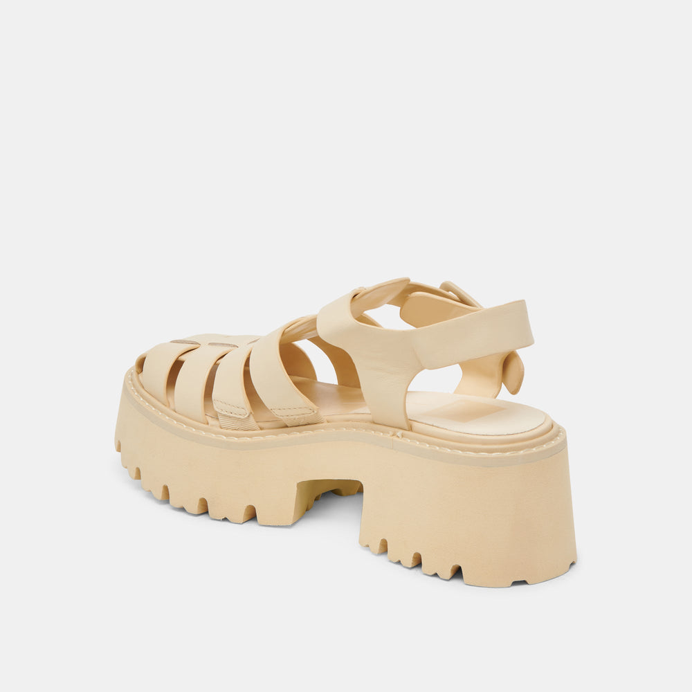 LASLY TONAL SANDALS LIGHT YELLOW LEATHER | Women Dolce Vita