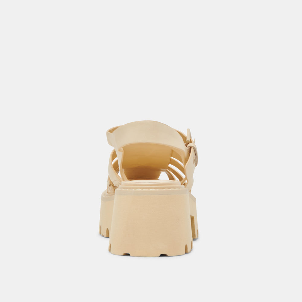 LASLY TONAL SANDALS LIGHT YELLOW LEATHER | Women Dolce Vita
