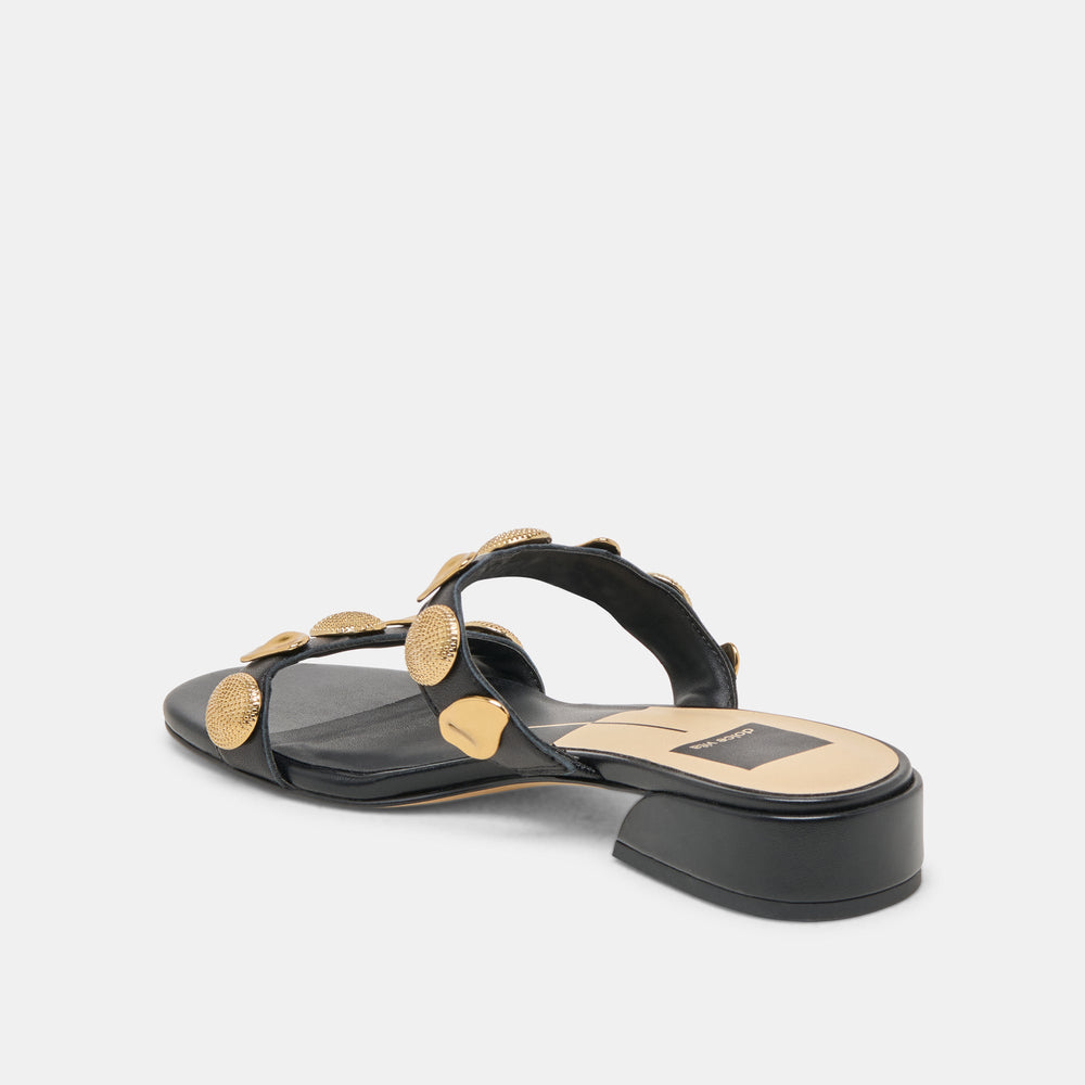 Farrow Black Leather Sandals | Dolce Vita Women