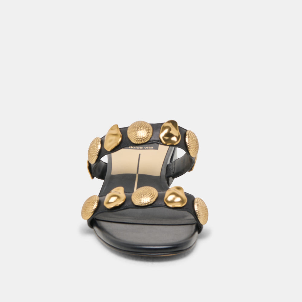 Farrow Black Leather Sandals | Dolce Vita Women