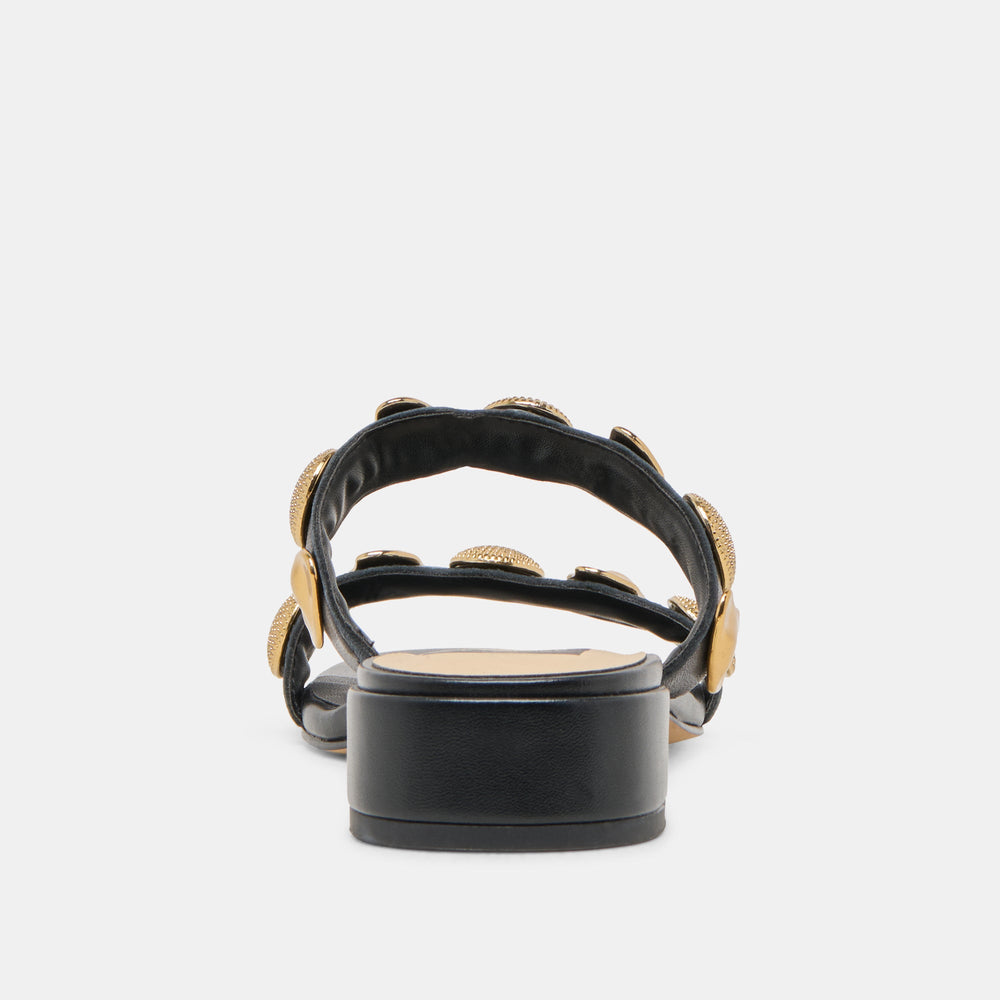 Farrow Black Leather Sandals | Dolce Vita Women