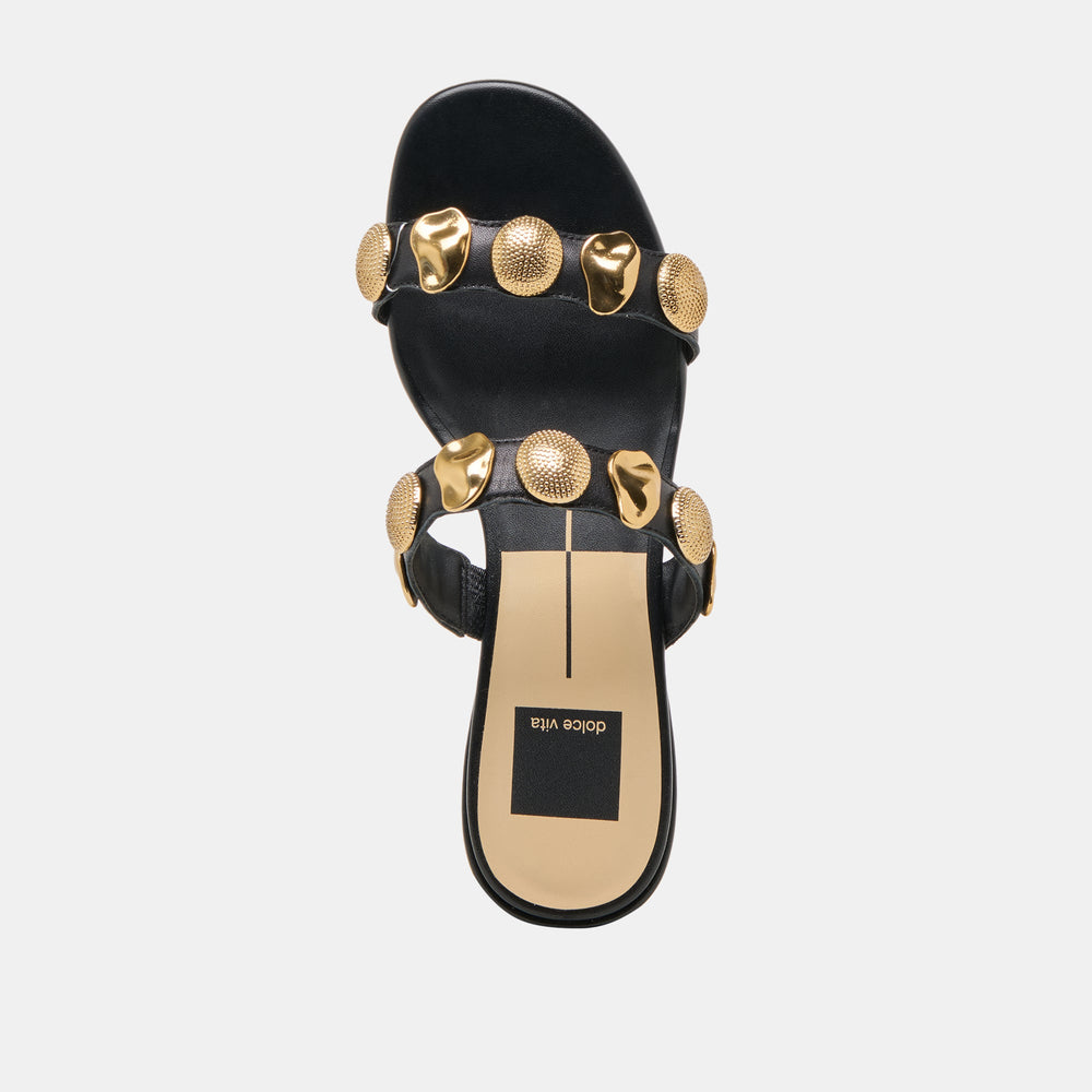 Farrow Black Leather Sandals | Dolce Vita Women