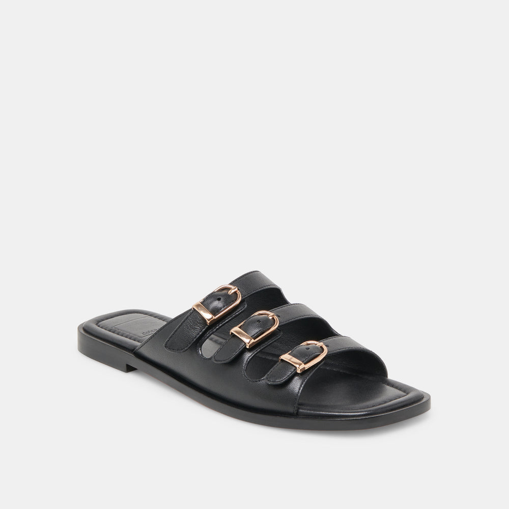 Fin Black Leather Sandals | Dolce Vita Women