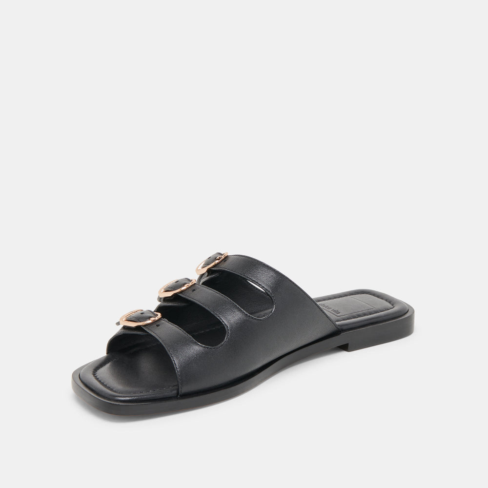 Fin Black Leather Sandals | Dolce Vita Women