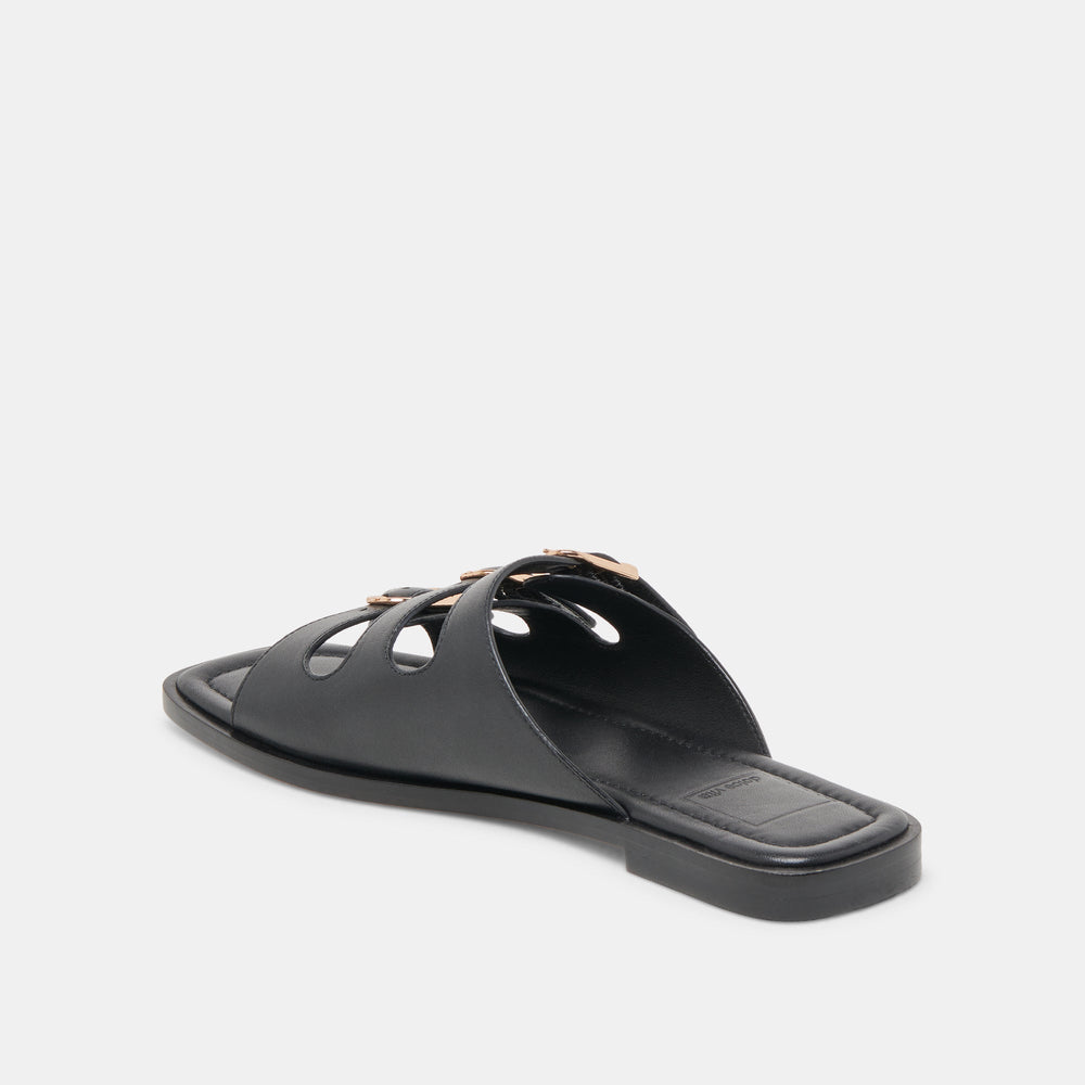 Fin Black Leather Sandals | Dolce Vita Women