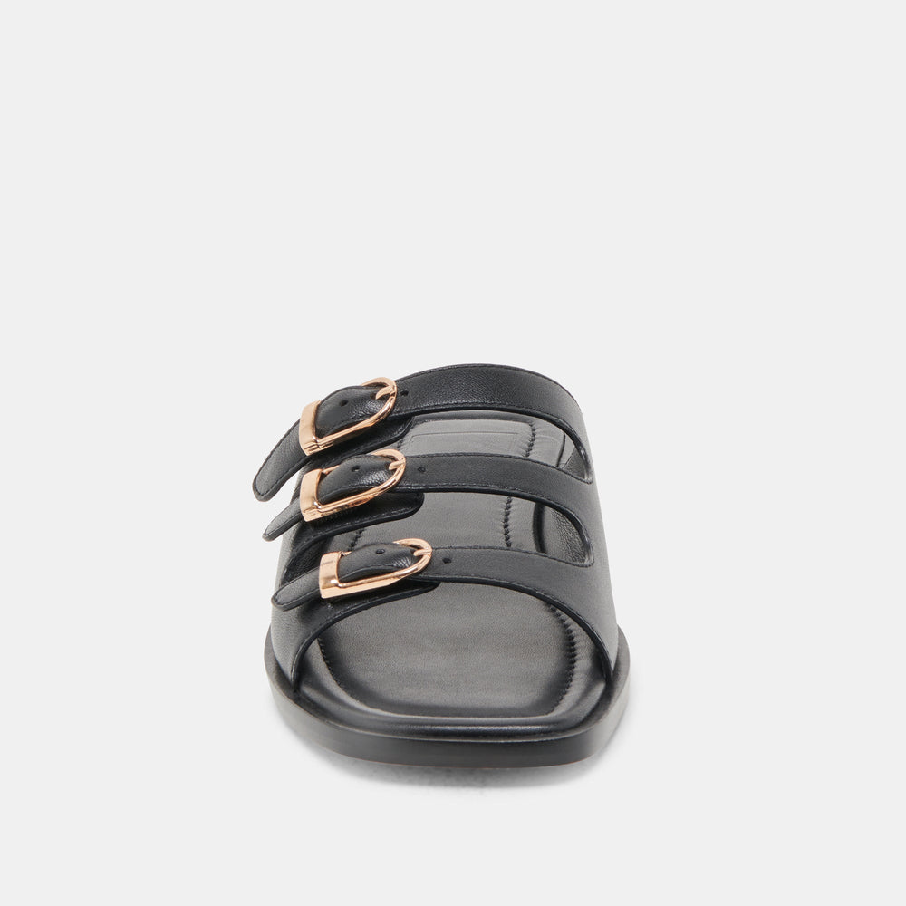 Fin Black Leather Sandals | Dolce Vita Women