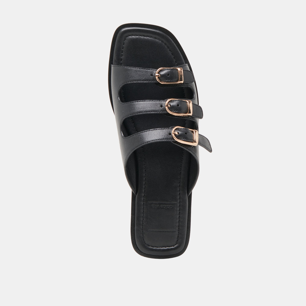 Fin Black Leather Sandals | Dolce Vita Women