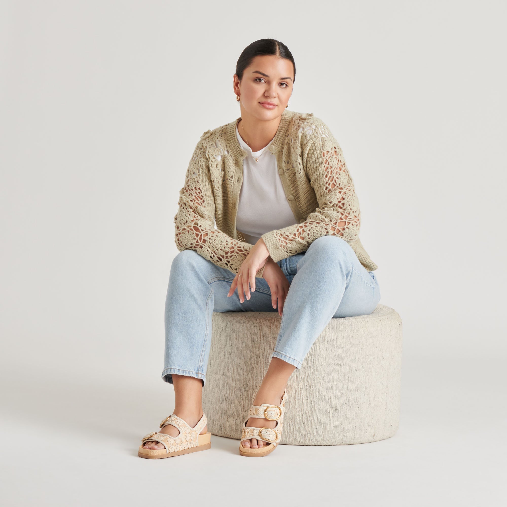 STARLA SANDALS CREME FLORAL RAFFIA | Dolce Vita Women