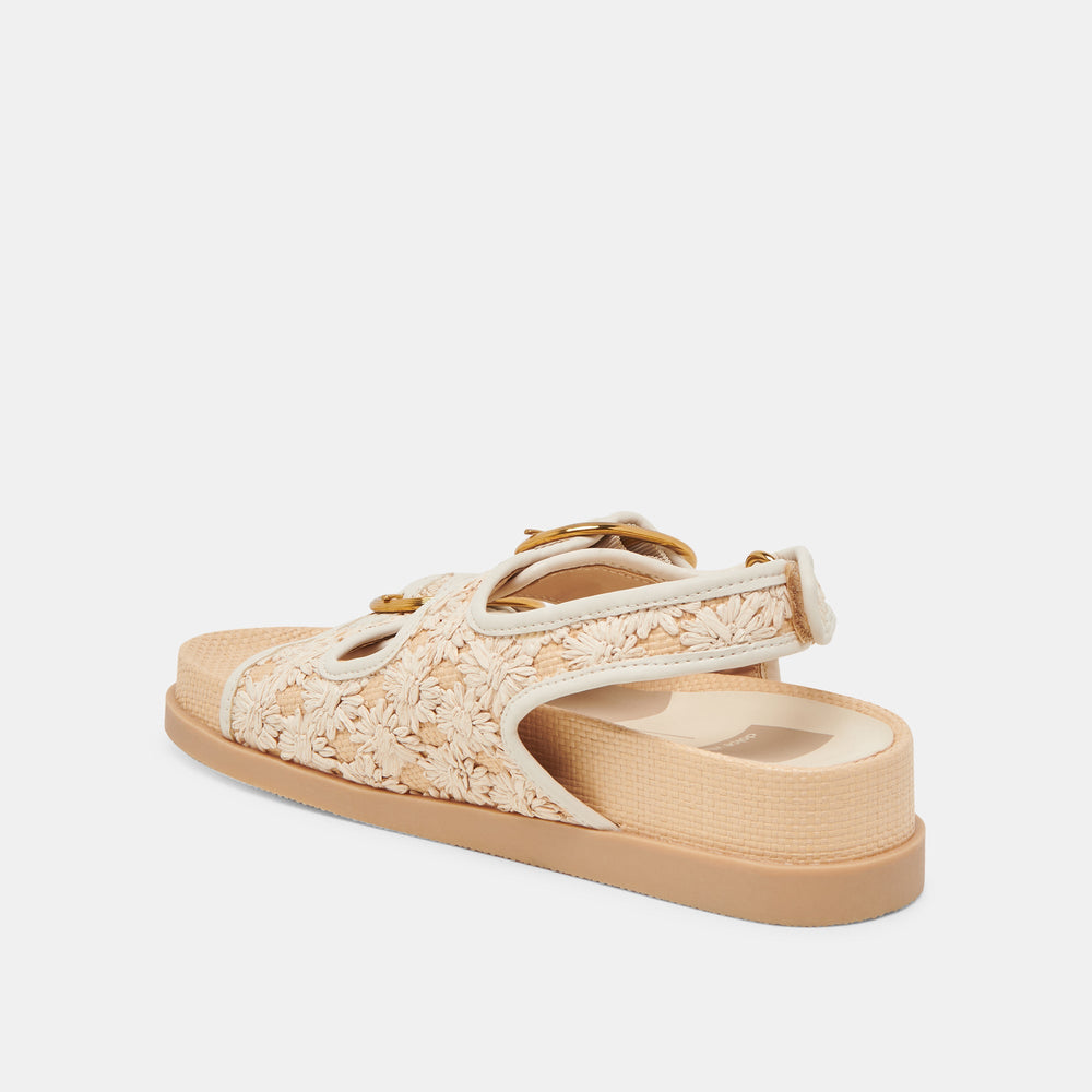 STARLA SANDALS CREME FLORAL RAFFIA | Dolce Vita Women