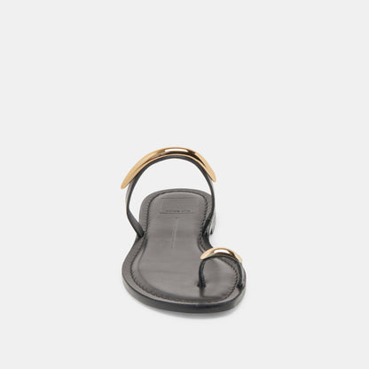 WINK SANDALS BLACK LEATHER - Dolce Vita