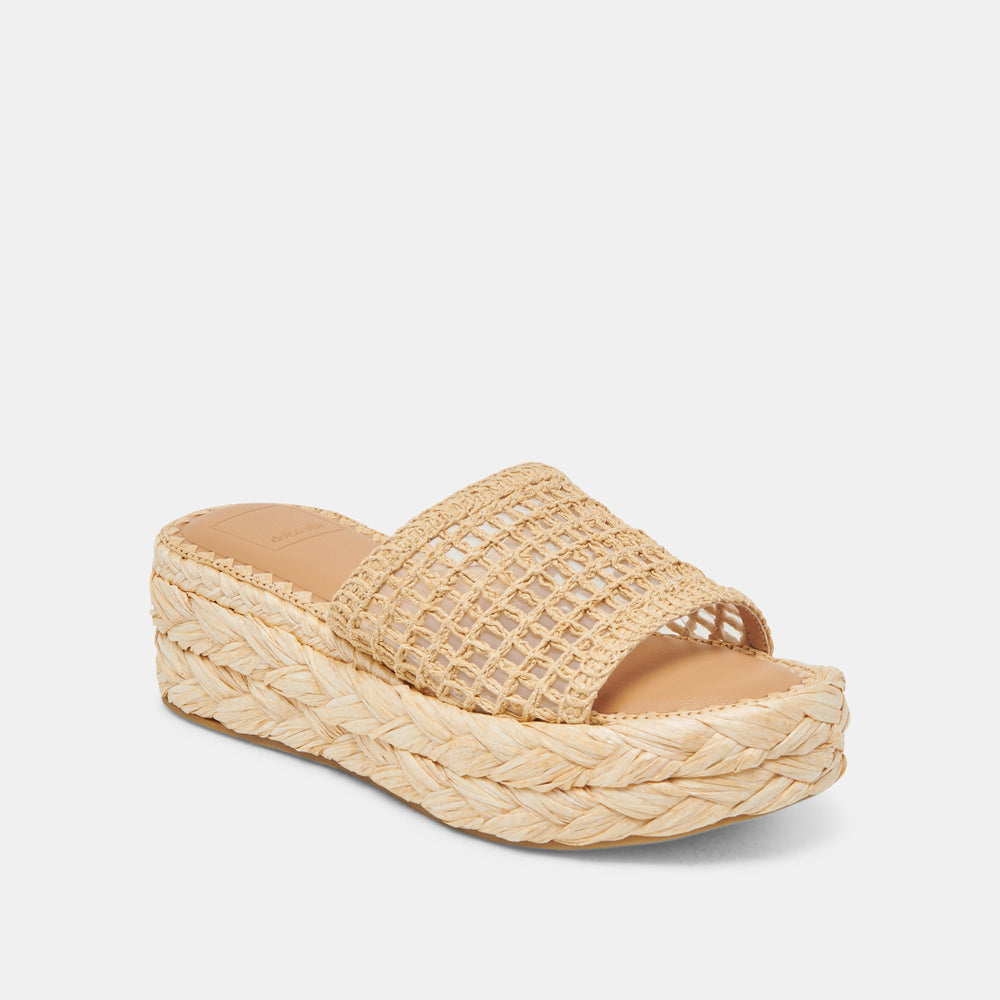 CHAVI MESH SANDALS NATURAL WOVEN RAFFIA | Women Dolce Vita