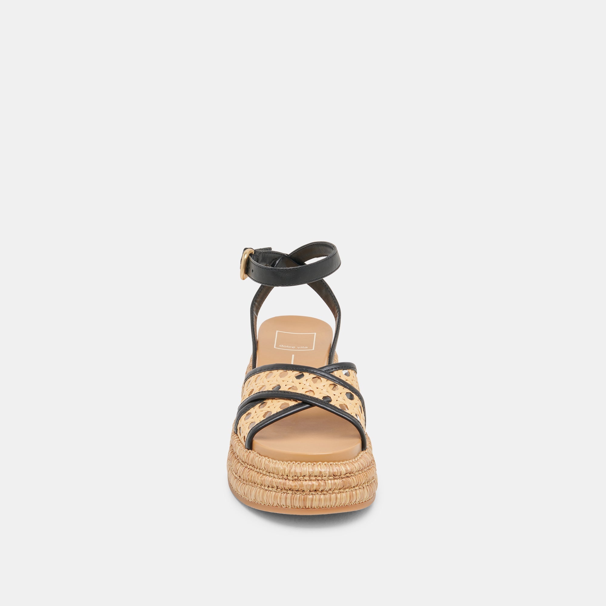 WRILEY SANDALS BLACK WOVEN RAFFIA | Women Dolce Vita