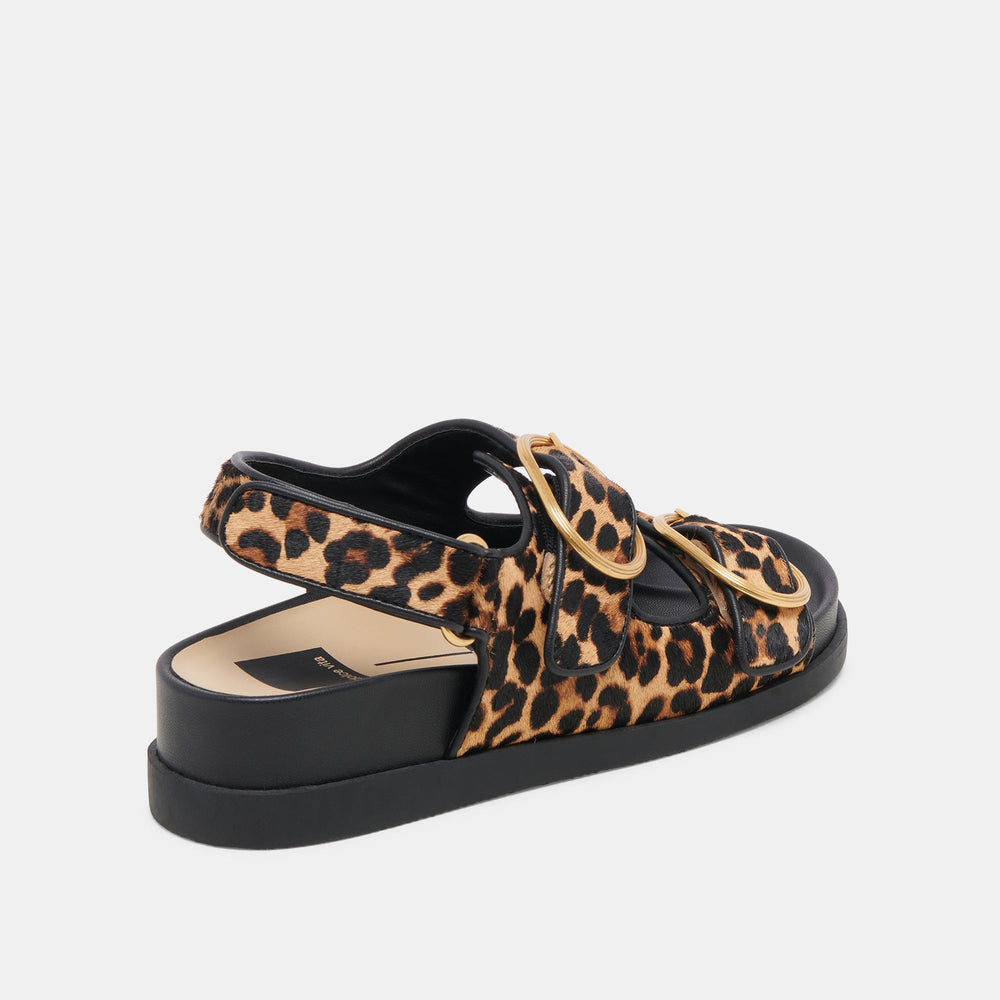 STARLA SANDALS LEOPARD BLACK CALF HAIR | Women Dolce Vita