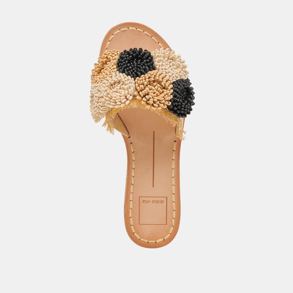 DANELA SANDALS BLACK NATURAL RAFFIA | Dolce Vita Women