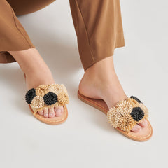 DANELA SANDALS BLACK NATURAL RAFFIA | Dolce Vita Women