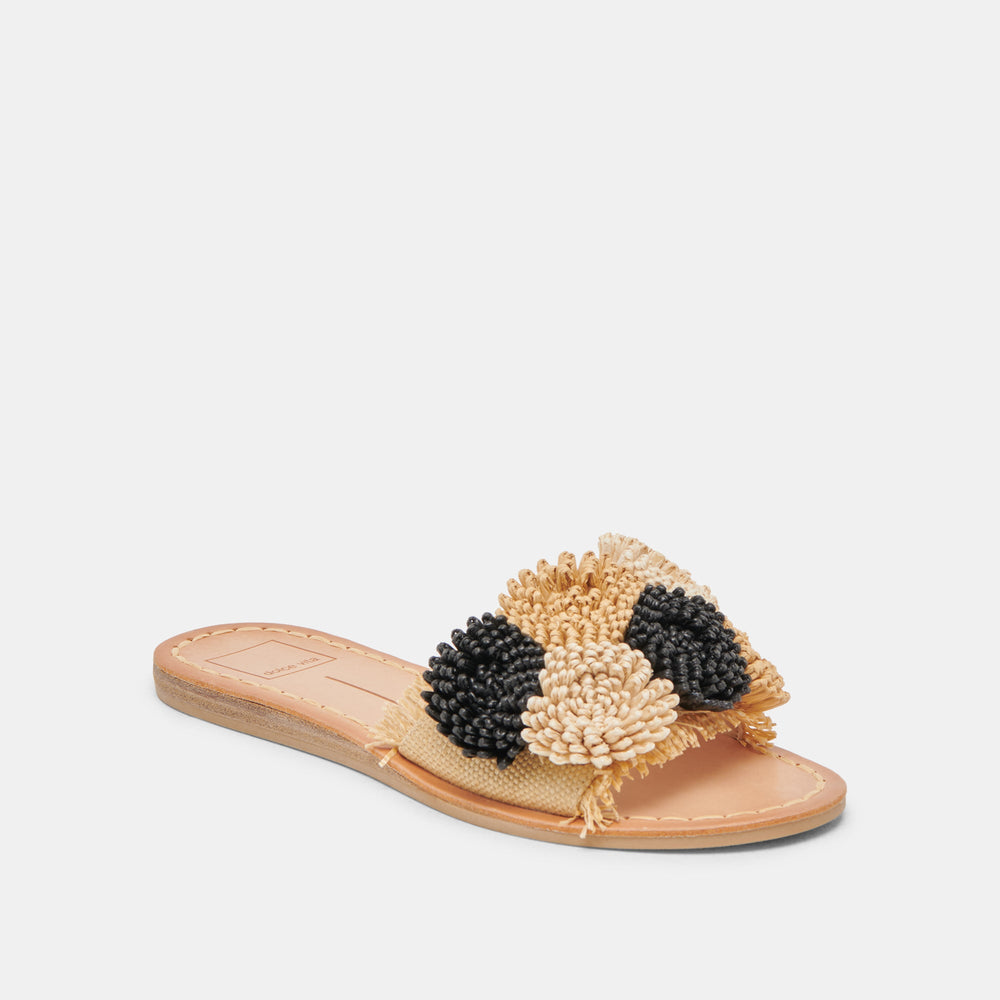 DANELA SANDALS BLACK NATURAL RAFFIA | Dolce Vita Women