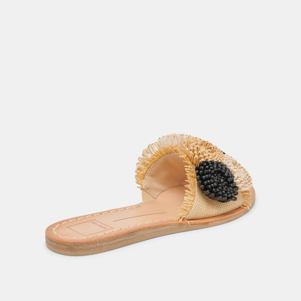 DANELA SANDALS BLACK NATURAL RAFFIA | Dolce Vita Women