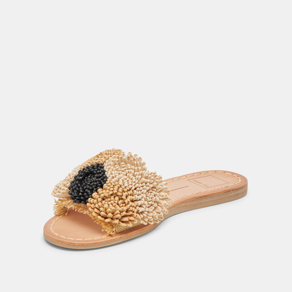 DANELA SANDALS BLACK NATURAL RAFFIA | Dolce Vita Women
