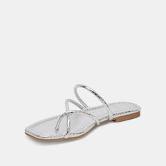 LEANNA SANDALS SILVER EMBOSSED STELLA | Dolce Vita Women