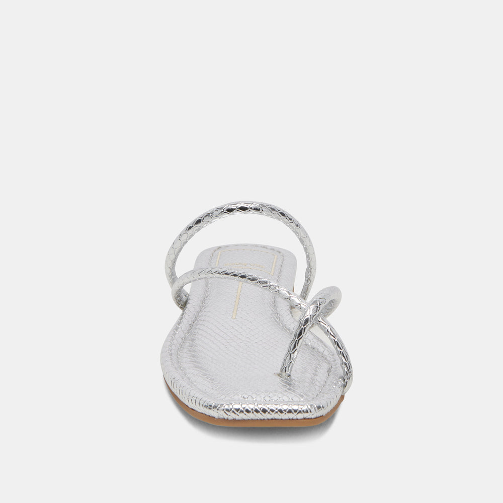 LEANNA SANDALS SILVER EMBOSSED STELLA | Dolce Vita Women