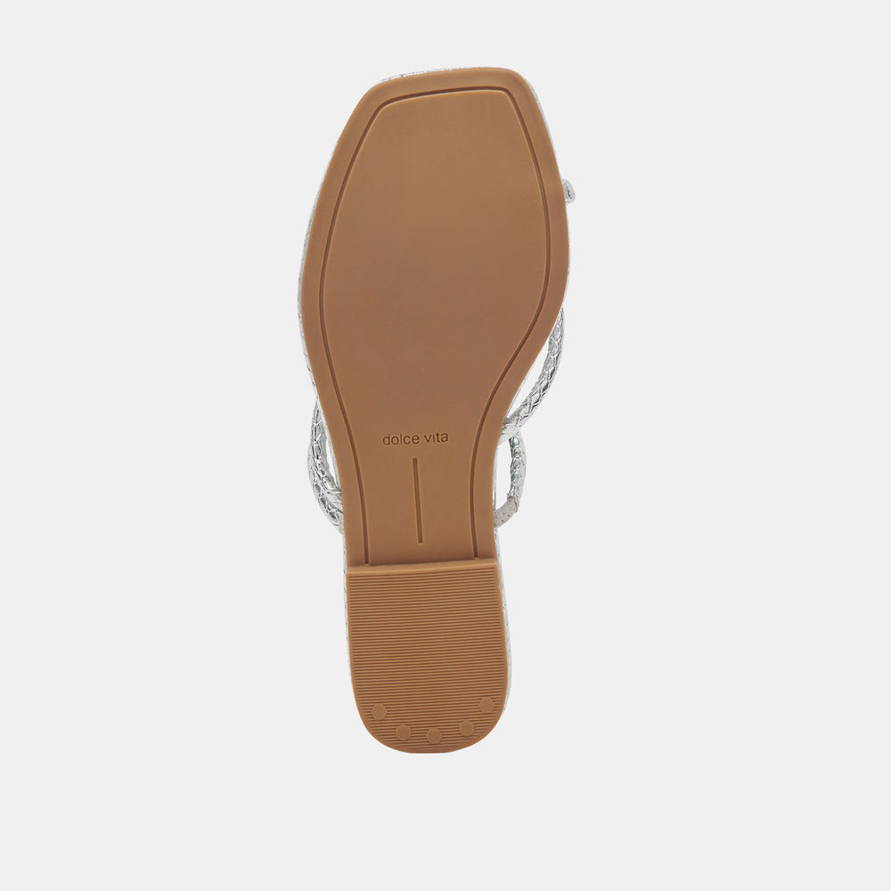 LEANNA SANDALS SILVER EMBOSSED STELLA | Dolce Vita Women