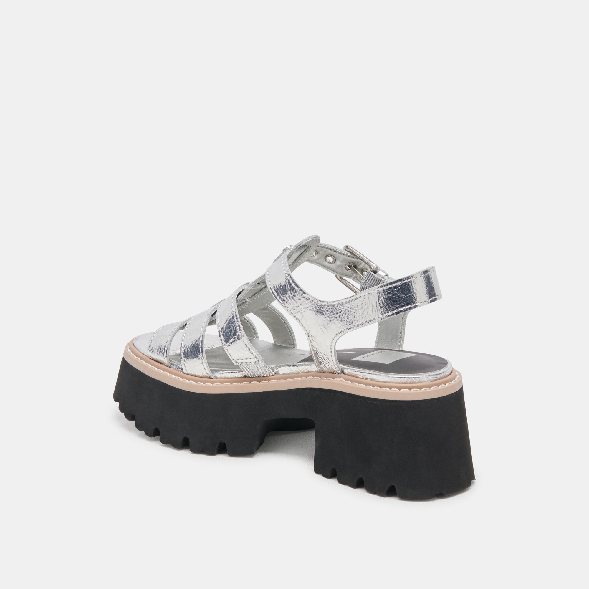 LATICE SANDALS SILVER DISTRESSED LEATHER | Women Dolce Vita