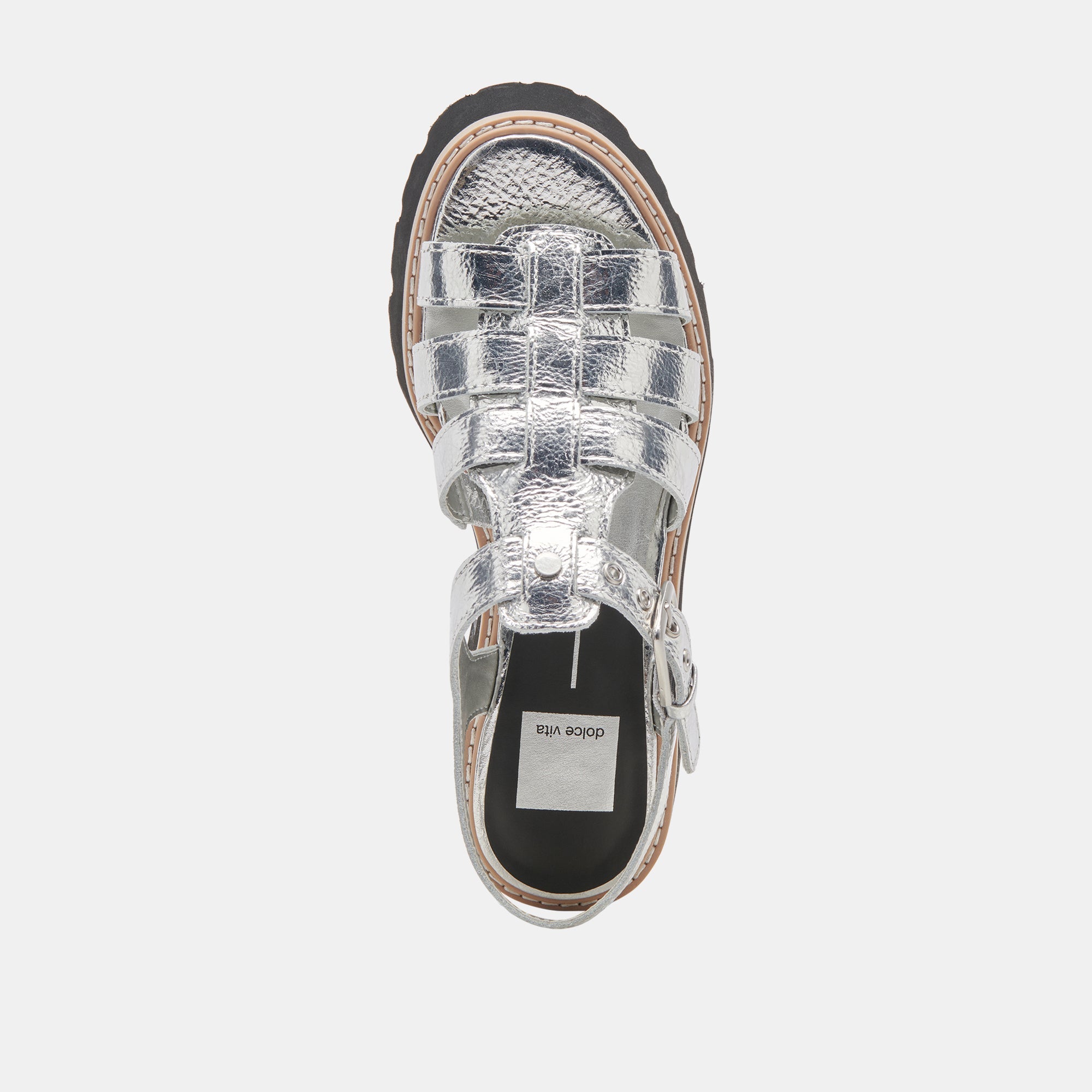 LATICE SANDALS SILVER DISTRESSED LEATHER | Women Dolce Vita