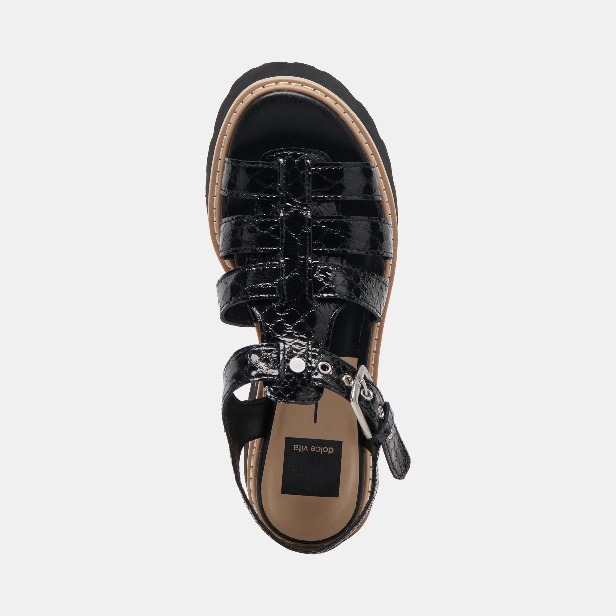 LATICE SANDALS MIDNIGHT EMBOSSED LEATHER | Women Dolce Vita