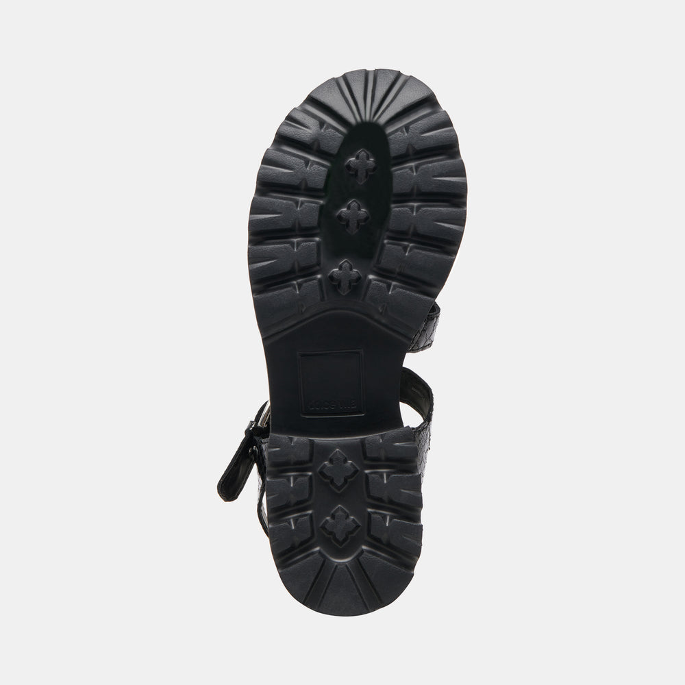 LATICE SANDALS MIDNIGHT EMBOSSED LEATHER | Women Dolce Vita