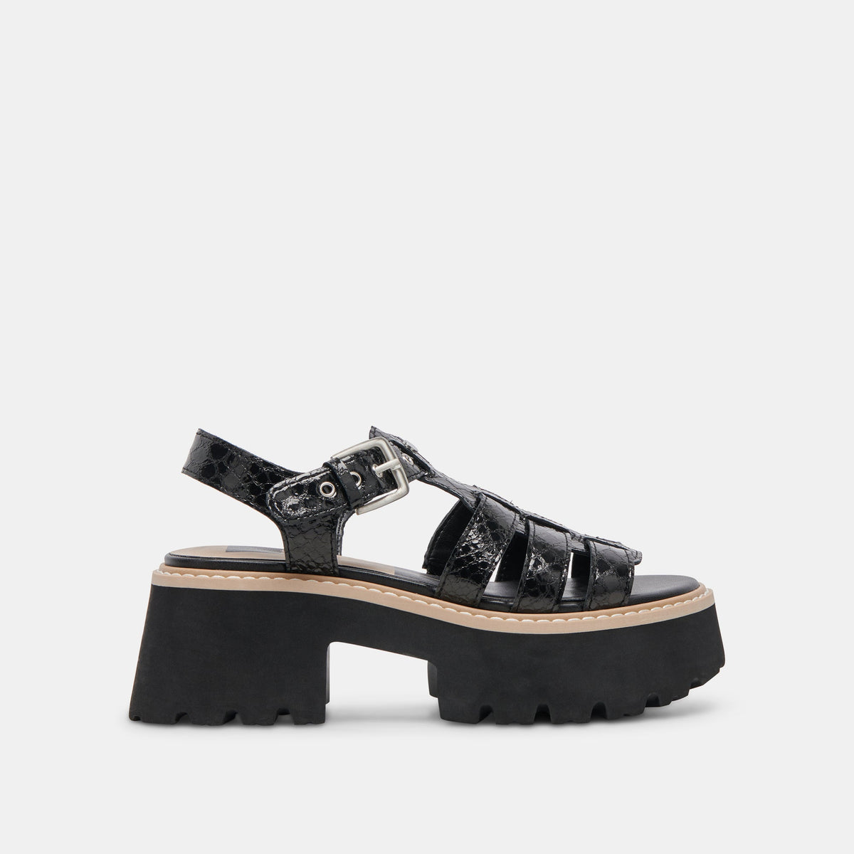 LATICE SANDALS MIDNIGHT EMBOSSED LEATHER | Women Dolce Vita