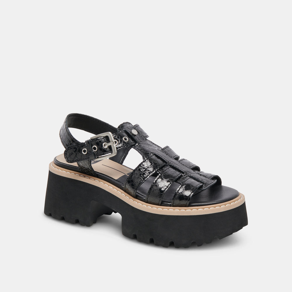 LATICE SANDALS MIDNIGHT EMBOSSED LEATHER | Women Dolce Vita