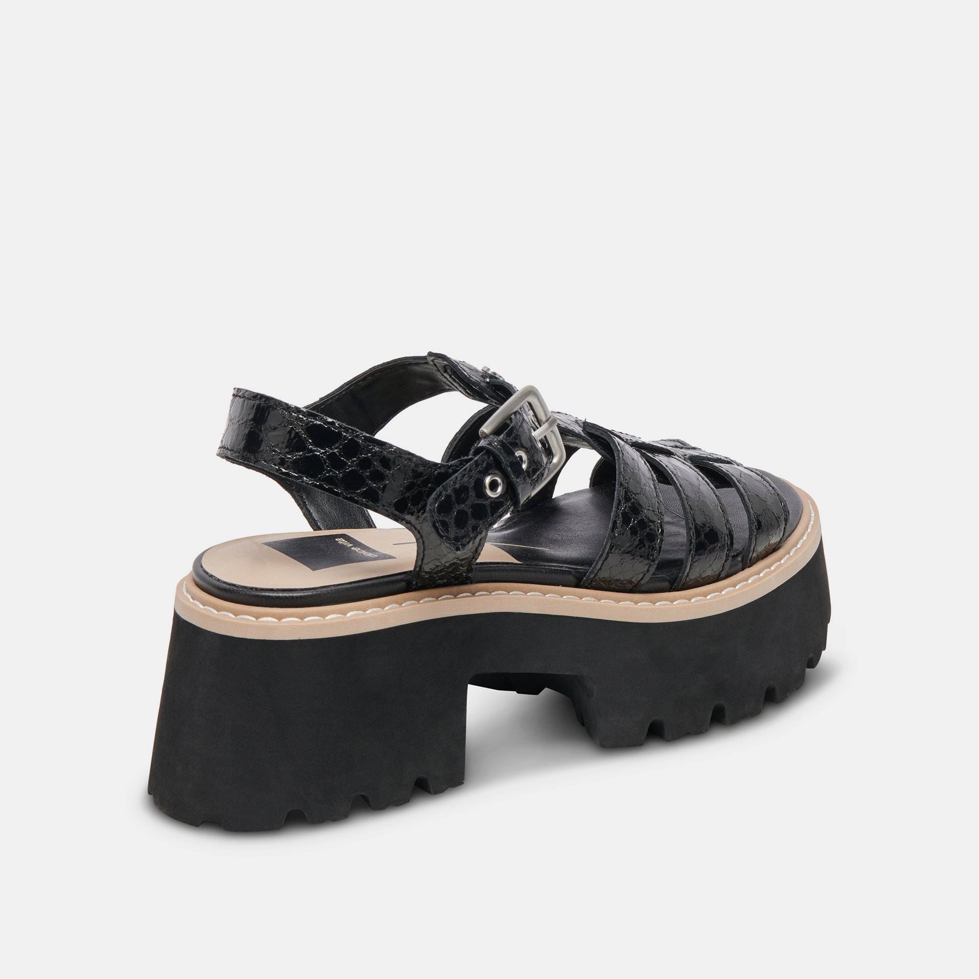 LATICE SANDALS MIDNIGHT EMBOSSED LEATHER | Women Dolce Vita