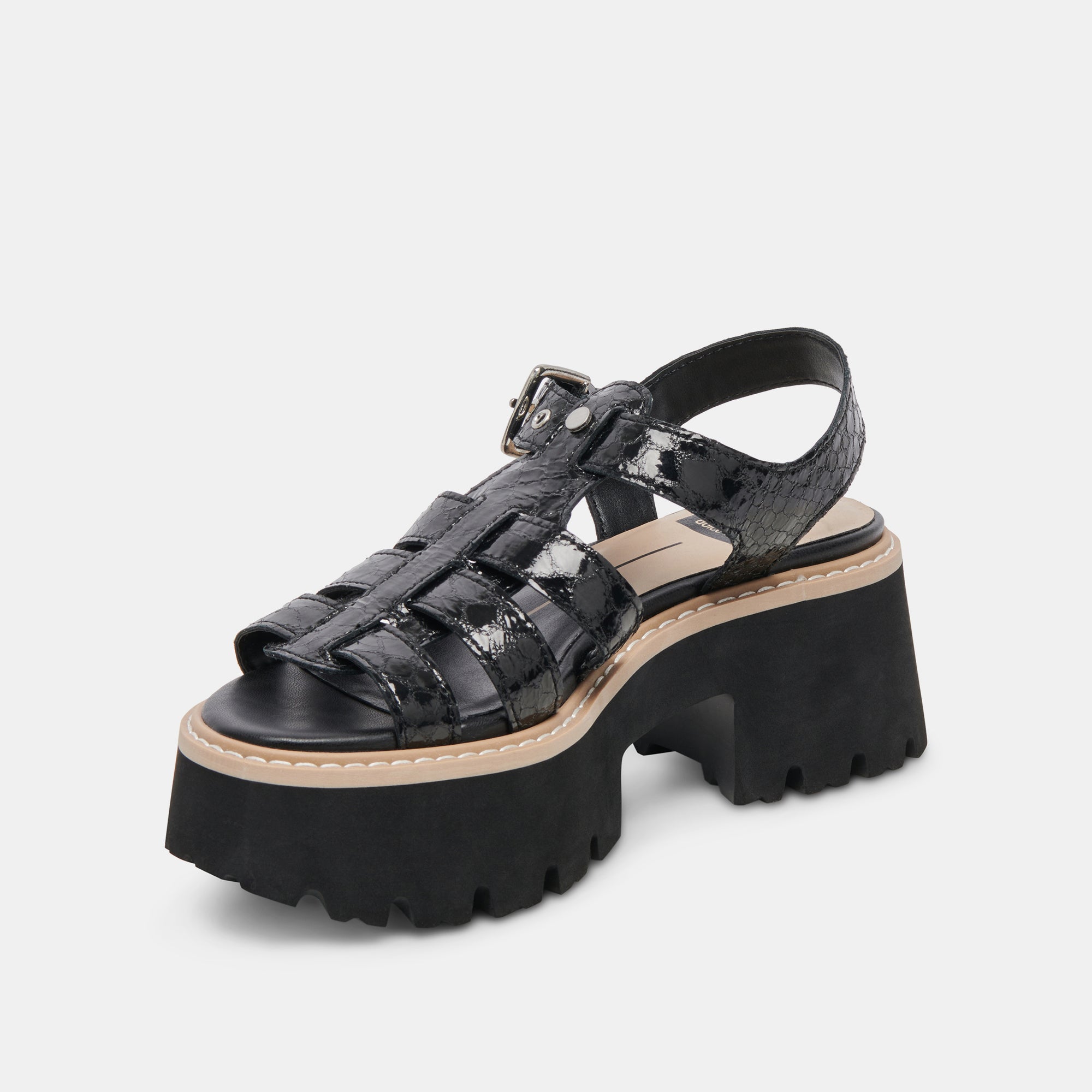 LATICE SANDALS MIDNIGHT EMBOSSED LEATHER | Women Dolce Vita