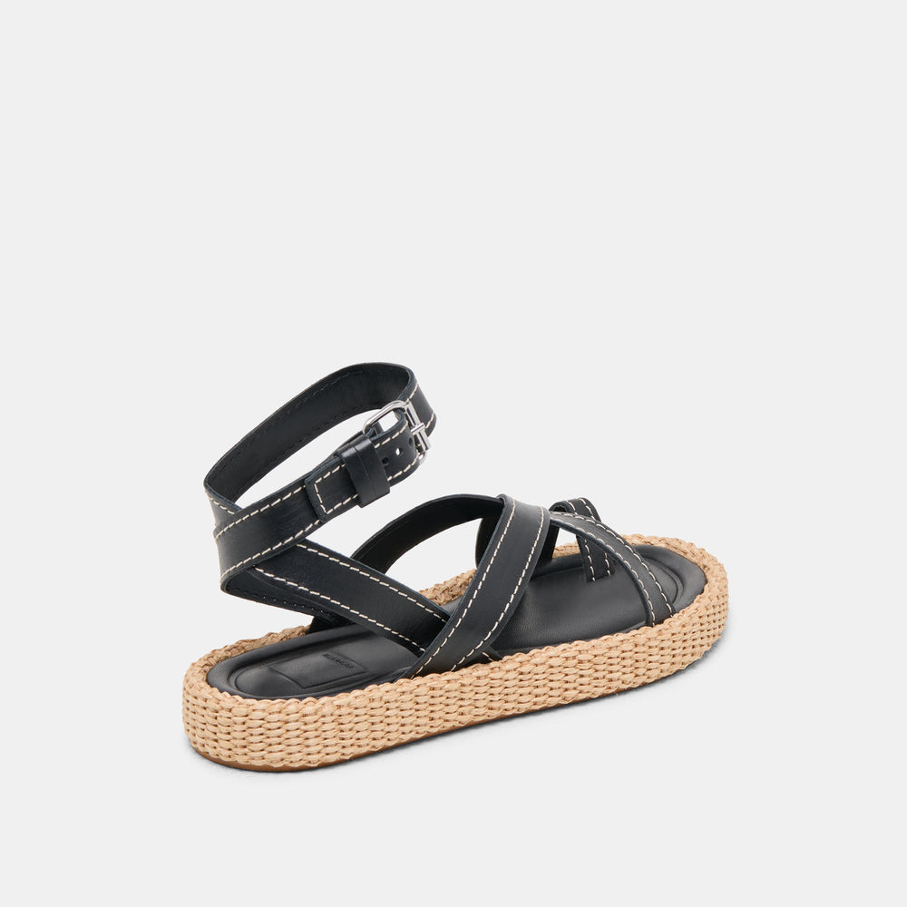 ROXIE SANDALS BLACK LEATHER | Dolce Vita Women