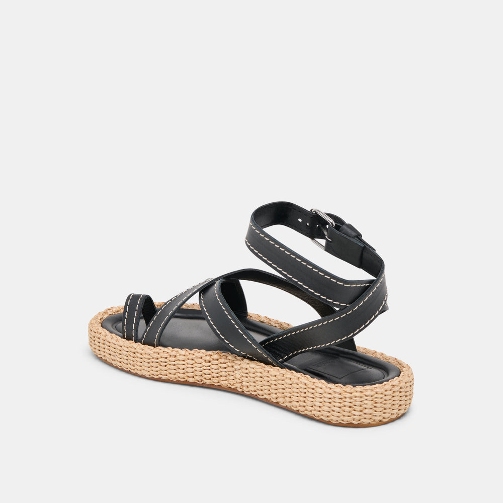 ROXIE SANDALS BLACK LEATHER | Dolce Vita Women
