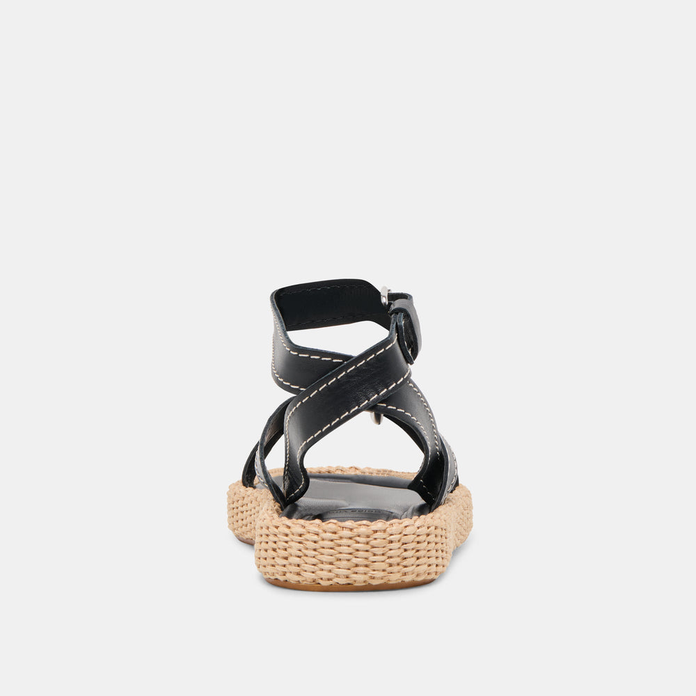 ROXIE SANDALS BLACK LEATHER | Dolce Vita Women