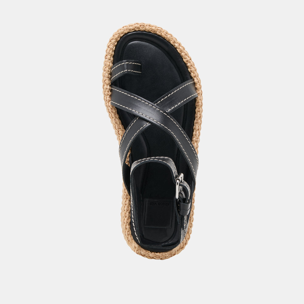 ROXIE SANDALS BLACK LEATHER | Dolce Vita Women
