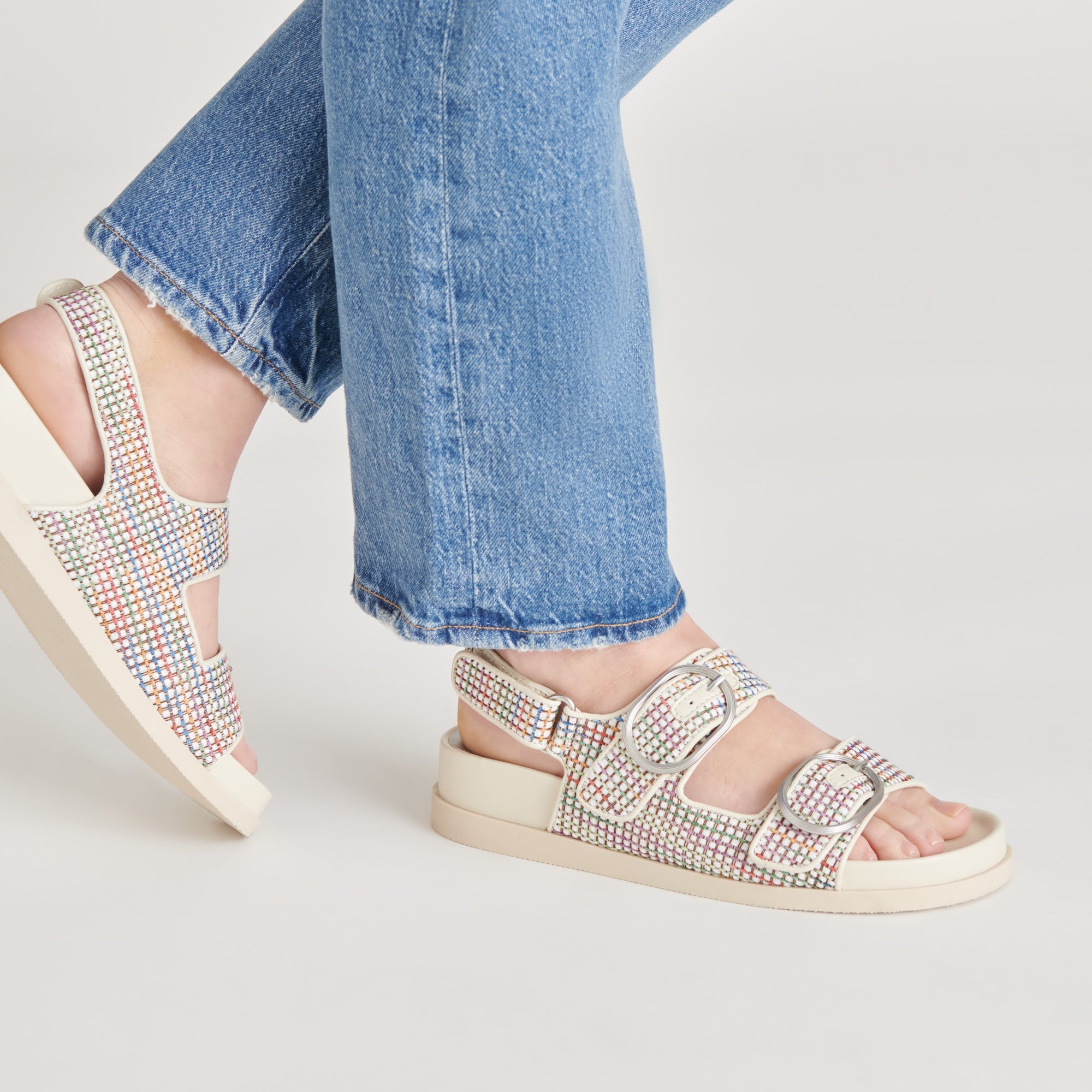 STARLA PRIDE SANDALS WHITE MULTI RAFFIA | Women Dolce Vita
