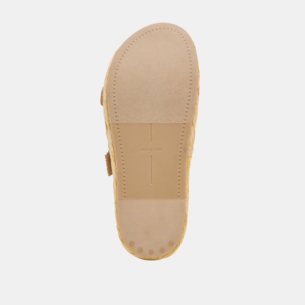 Falyn Brown Natural Woven Raffia Sandals | Dolce Vita Women