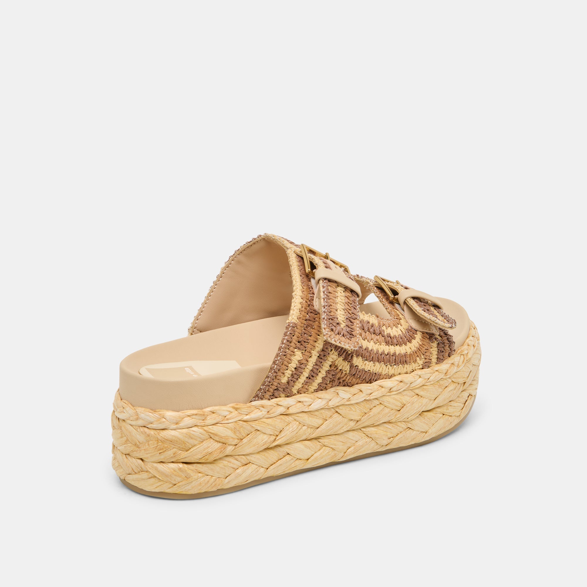 Falyn Brown Natural Woven Raffia Sandals | Dolce Vita Women