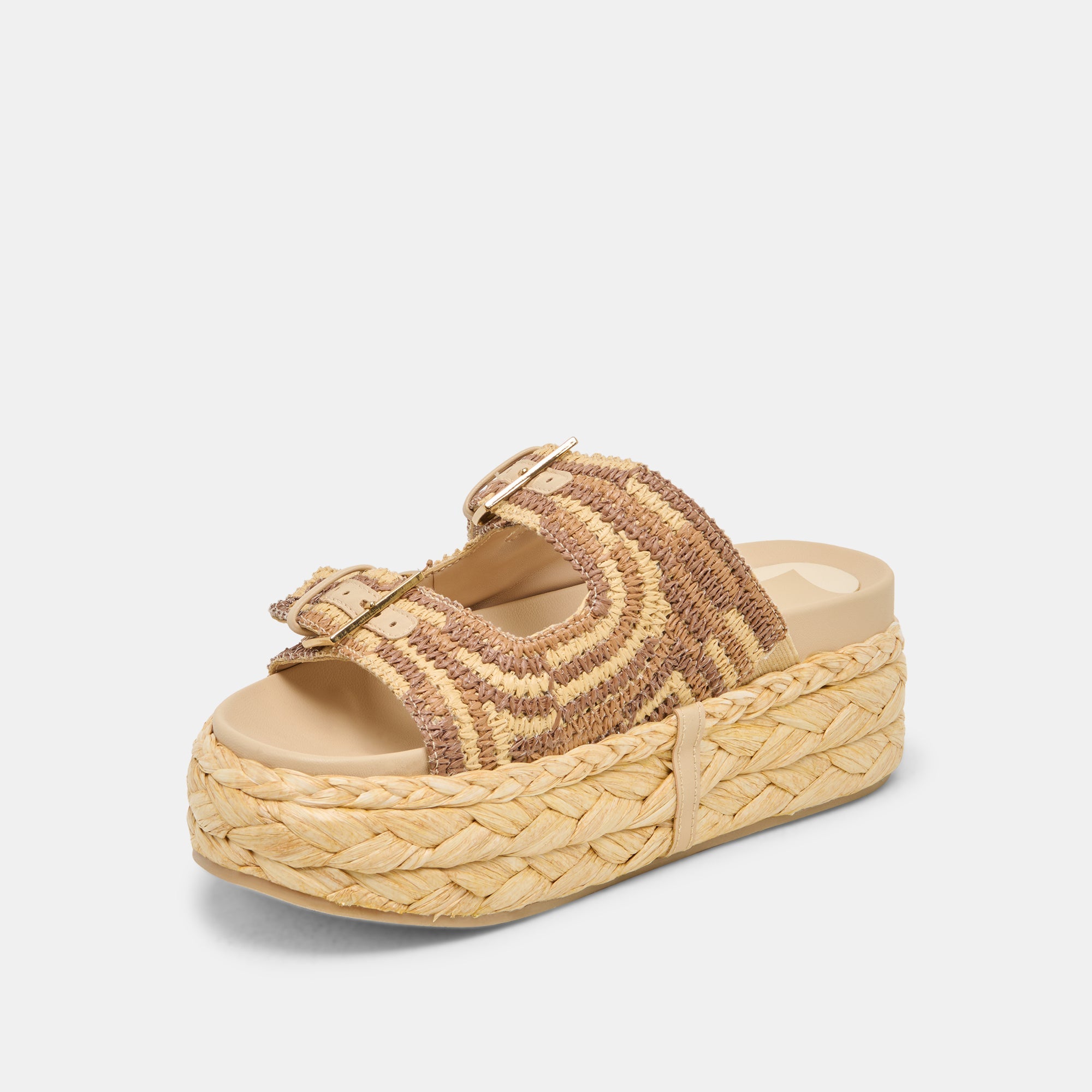 Falyn Brown Natural Woven Raffia Sandals | Dolce Vita Women