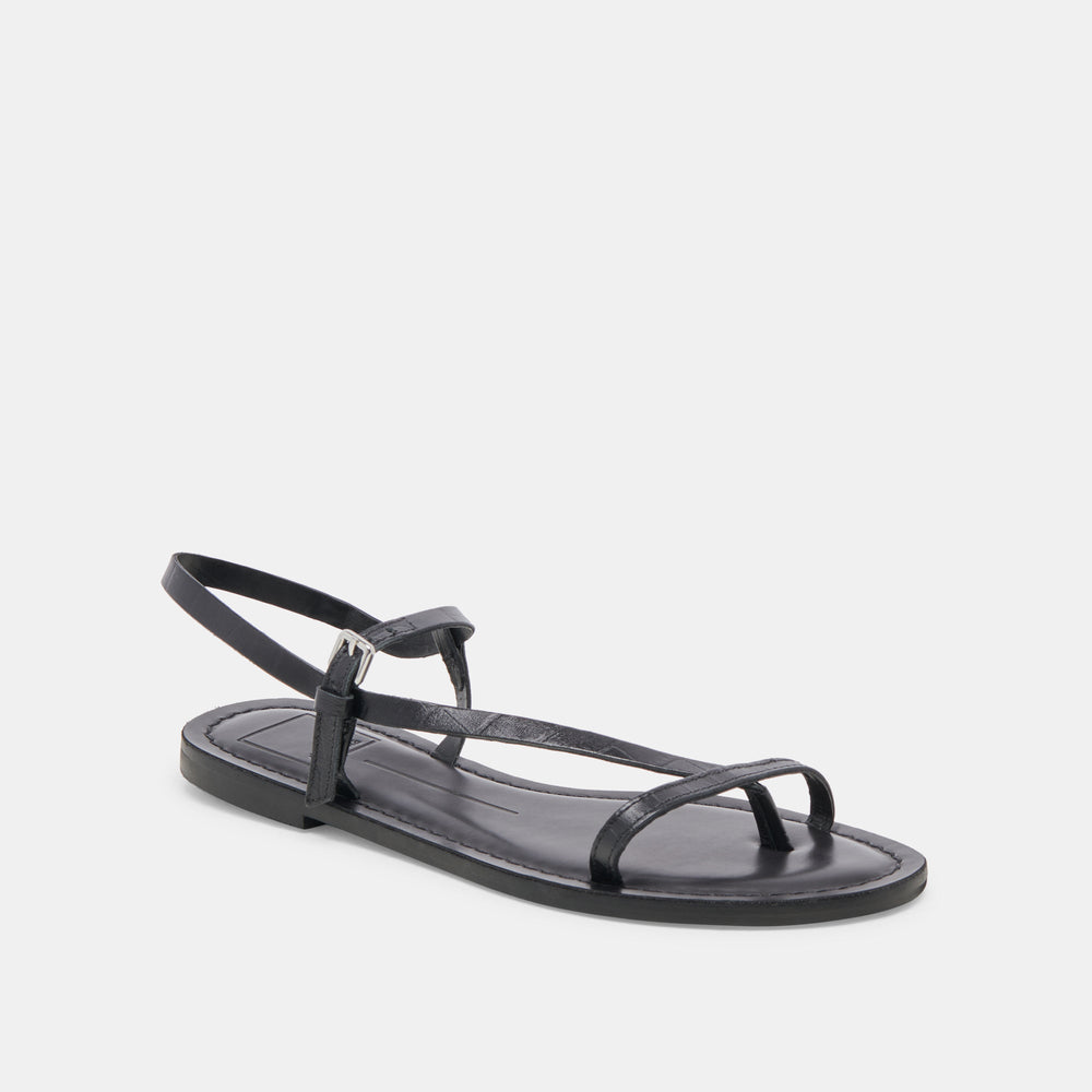 WANDRE SANDALS NOIR EMBOSSED LEATHER | Dolce Vita Women