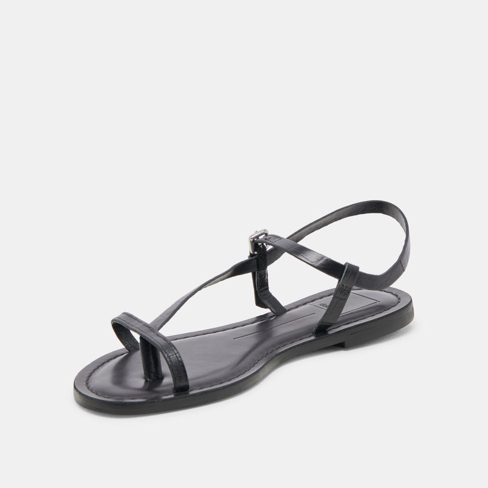 WANDRE SANDALS NOIR EMBOSSED LEATHER | Dolce Vita Women