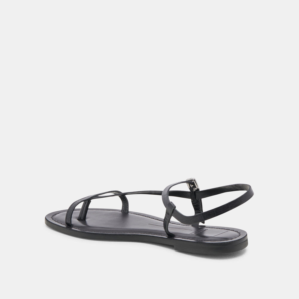 WANDRE SANDALS NOIR EMBOSSED LEATHER | Dolce Vita Women