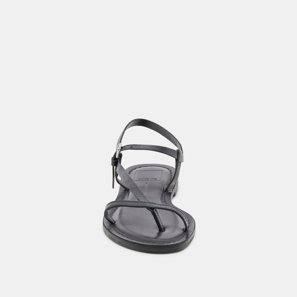 WANDRE SANDALS NOIR EMBOSSED LEATHER | Dolce Vita Women