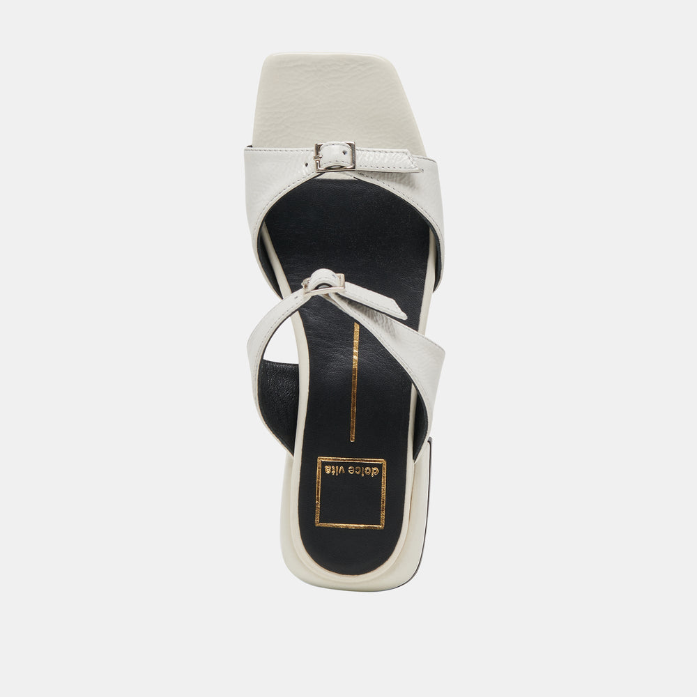 LAVERN SANDALS OFF WHITE CRINKLE PATENT | Dolce Vita Women