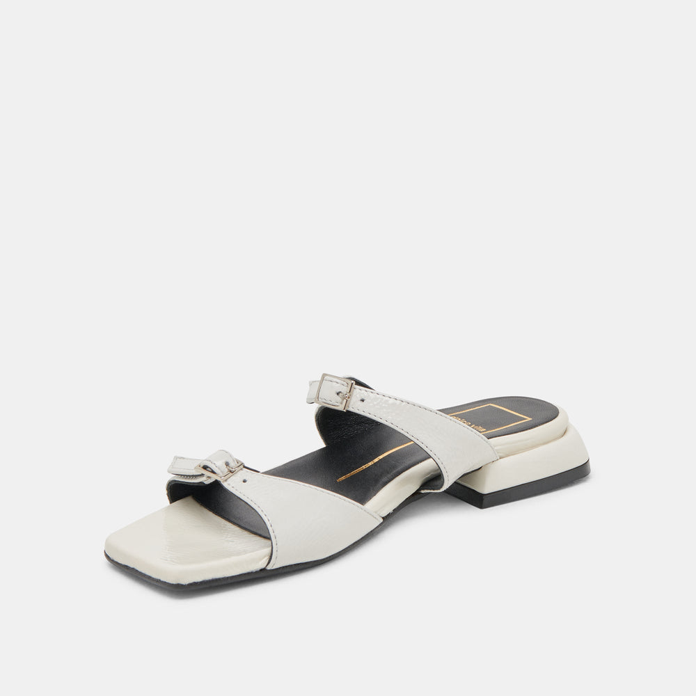 LAVERN SANDALS OFF WHITE CRINKLE PATENT | Dolce Vita Women