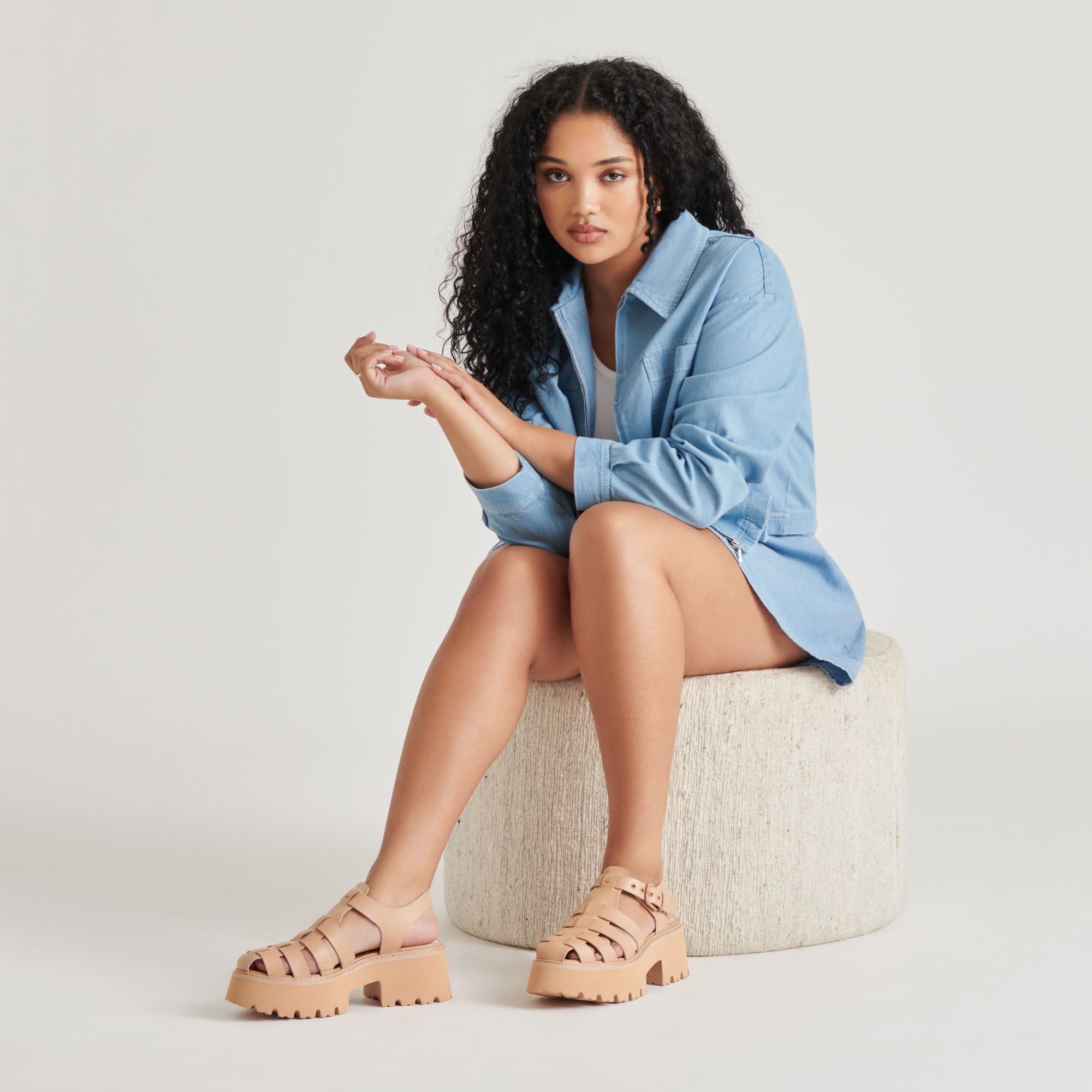 LASLY TONAL SANDALS CAFE LEATHER | Women Dolce Vita