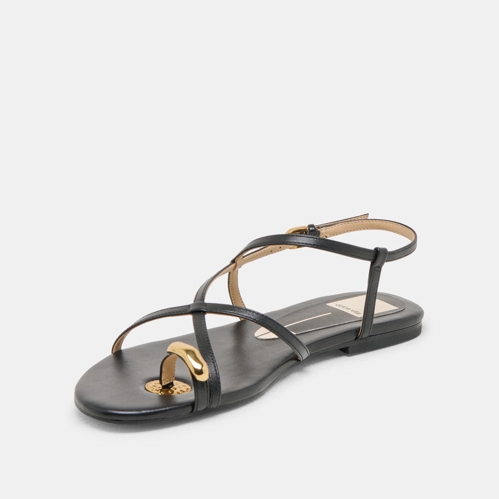 KESHA SANDALS BLACK LEATHER | Dolce Vita Women