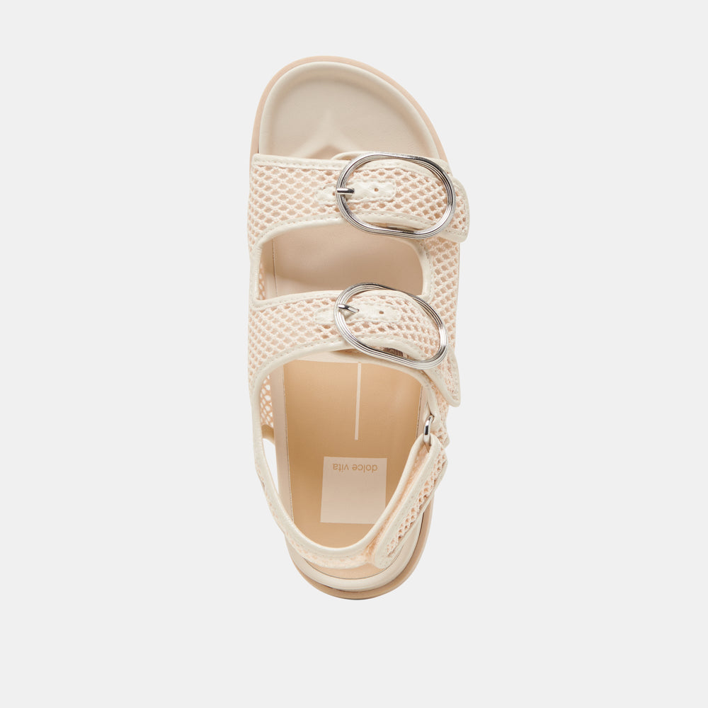 STARLA MESH SANDALS CREME WOVEN MESH | Women Dolce Vita